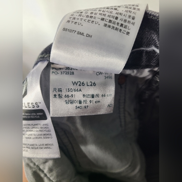 Levi's 501 Women's 26 Gray Studded Premium Denim Cropped straight leg jean - Picture 7 of 8